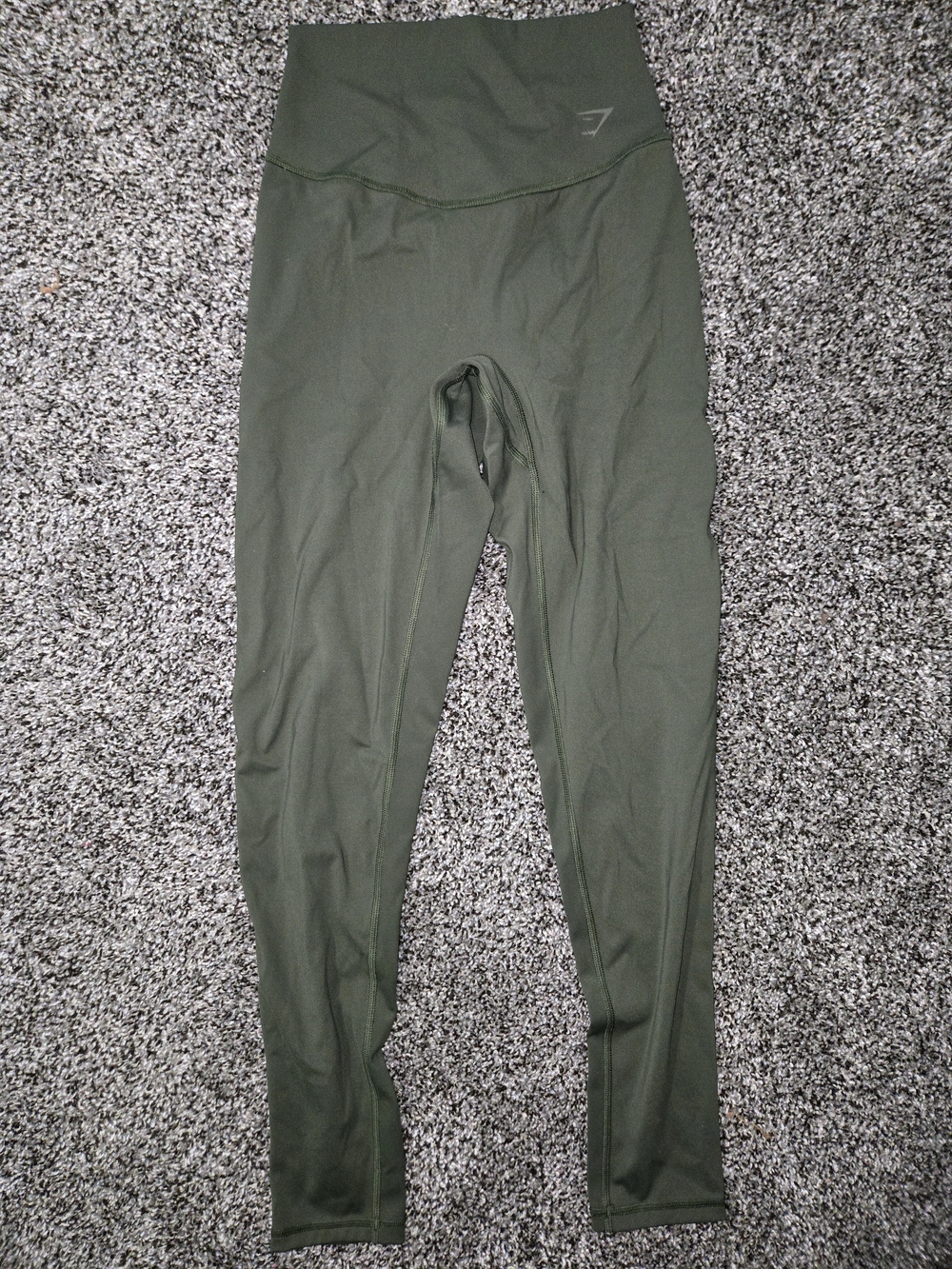 Gymshark High-Waist Olive Leggings in Deep Green